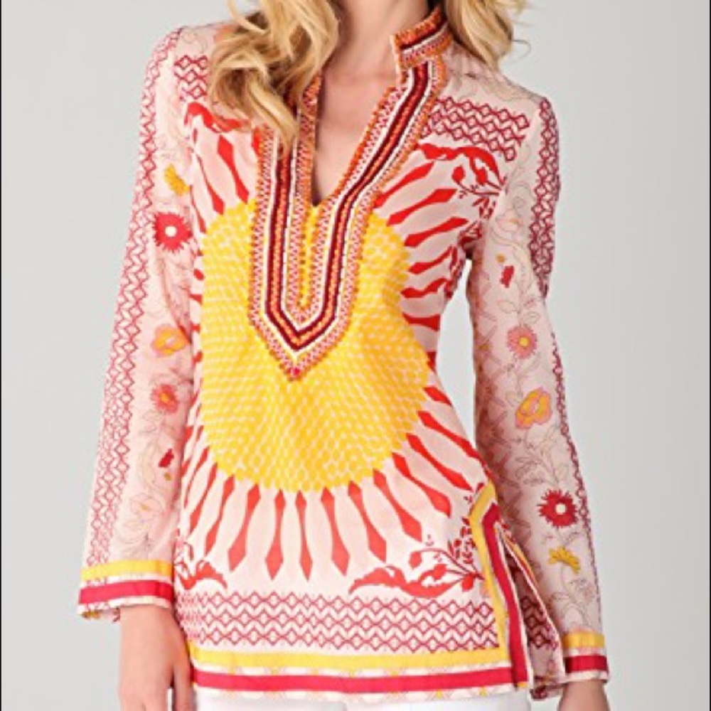 Tory Burch printed beaded tunic
